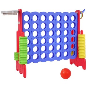 Swtroom Giant 4-in-a-Row 4 to Score Connect Game with Basketball Hoop and Ring Toss for Kids and Adults, 42 Rings and Quick-Release Slider - 1 of 3