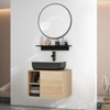 ELECWISH 24 in. W x 19 in. D x 29 in. H Single Sink Bath Vanity Sink Set in Burlywood with Solid Surface Top and Mirror - 4 of 4