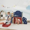 Qaba 8 in 1 Toddler Slide Set with Basketball Hoop,Telescope, Kids Playground for Toddlers Age 1-6 Indoor Outdoor, Blue - 3 of 4