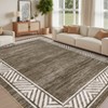 Modern Washable Area Rug for Living Room, Bordered Minimalist Home Decorative Carpet, Non Slip Soft Bedroom Rugs - 2 of 4