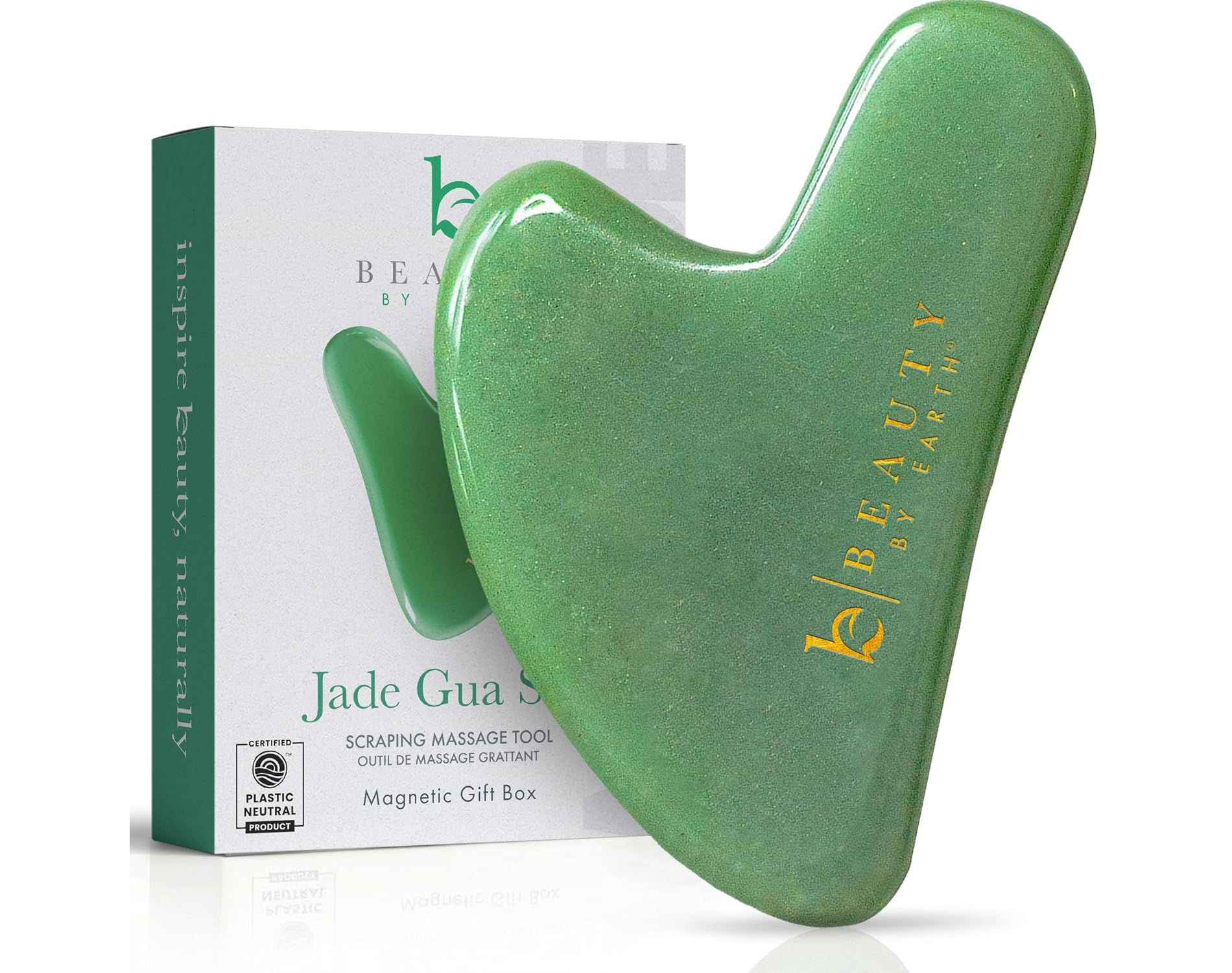 Beauty by Earth Jade Gua Sha Tool for Face, Massage Stone