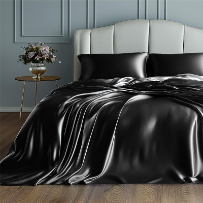 Bedsure | 3/4 Pcs Satin Sheets Set Similar to Silk Sheets Luxury & Ultra Soft, Non-Fading & Wrinkle Free