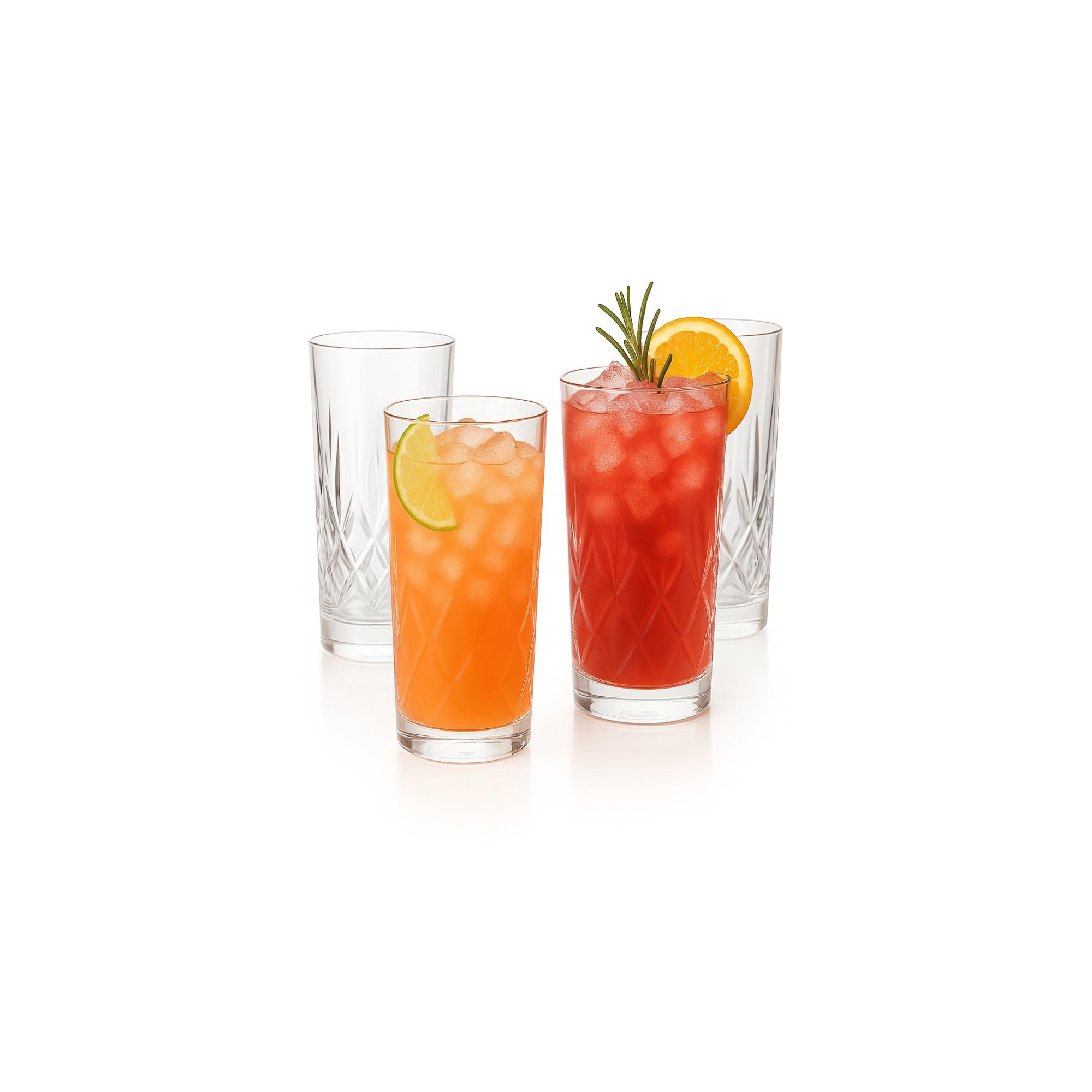 Crystal Cut Highball Glasses Set of 4 – 12Oz
