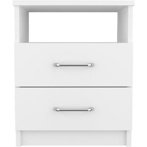 NicBex Nightstand with 2 Drawers,Modern Side Table with Metal Handles,Bedside Table for Bedroom,Living Room,White/Black/Gray - 1 of 4