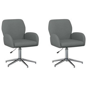 vidaXL Swivel Desk Chairs 2 pcs 21.26 x 22.83 x 35.43 in Dark Grey