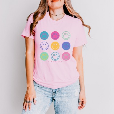 Simply Sage Market S.W.Smiley Stacked Smiley Faces Short Sleeve Tee