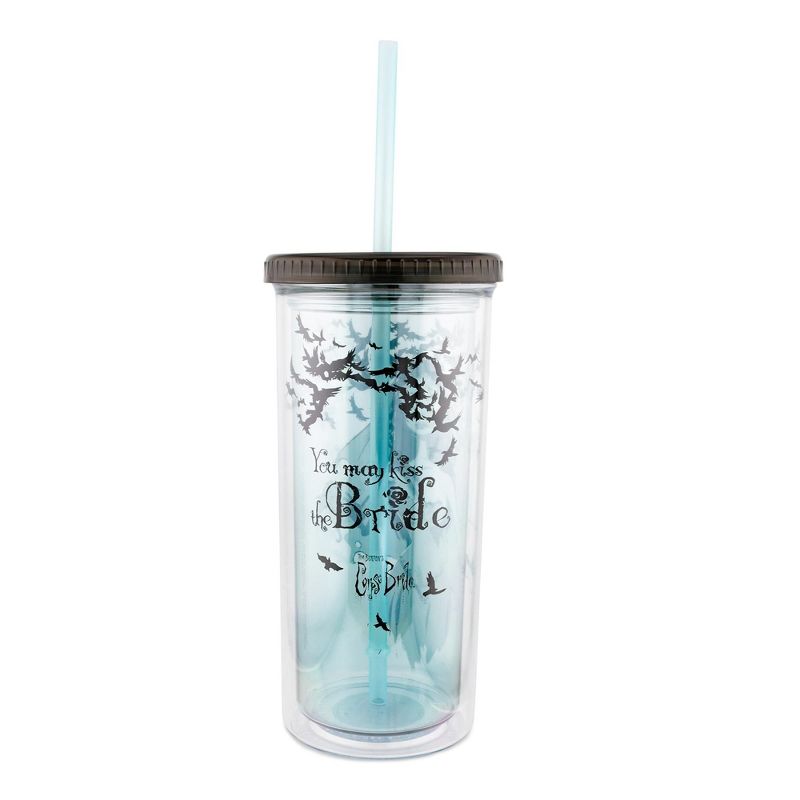 Silver Buffalo Tim Burton's Corpse Bride Emily 20-Ounce Carnival Cup With Lid and Straw, 2 of 7