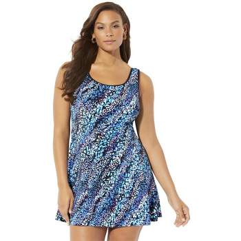 Swimsuits For All Women's Plus Size Sweetheart Underwire Swimdress - 10,  Blue : Target