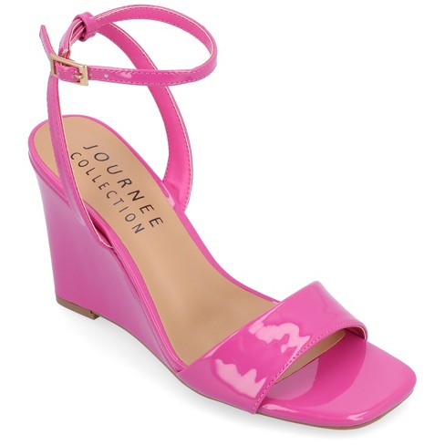 Cerise pink 2024 wedge sandals