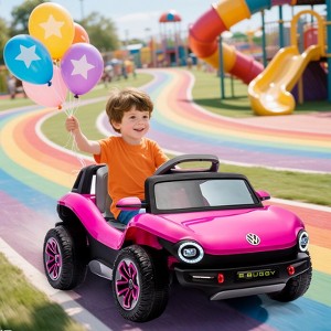 Kids Ride On Car Licensed Volkswagen Beetle Electric Ride On Toy for Toddlers 4 Wheeler Vehicle - 1 of 4