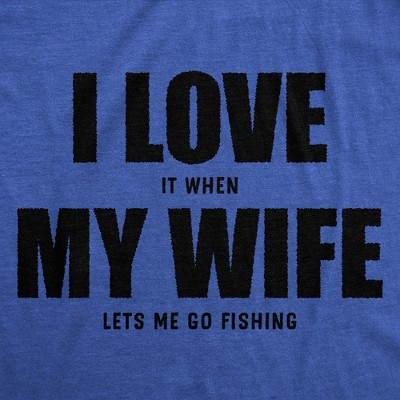 Мужские футболки Crazy Dog T-Shirts, Inc. Mens Funny T Shirts I Love It When My Wife Lets Me Go Fishing Novelty Tee - Crazy Dog Men's T Shirt For Fishers Royal M — фото 2