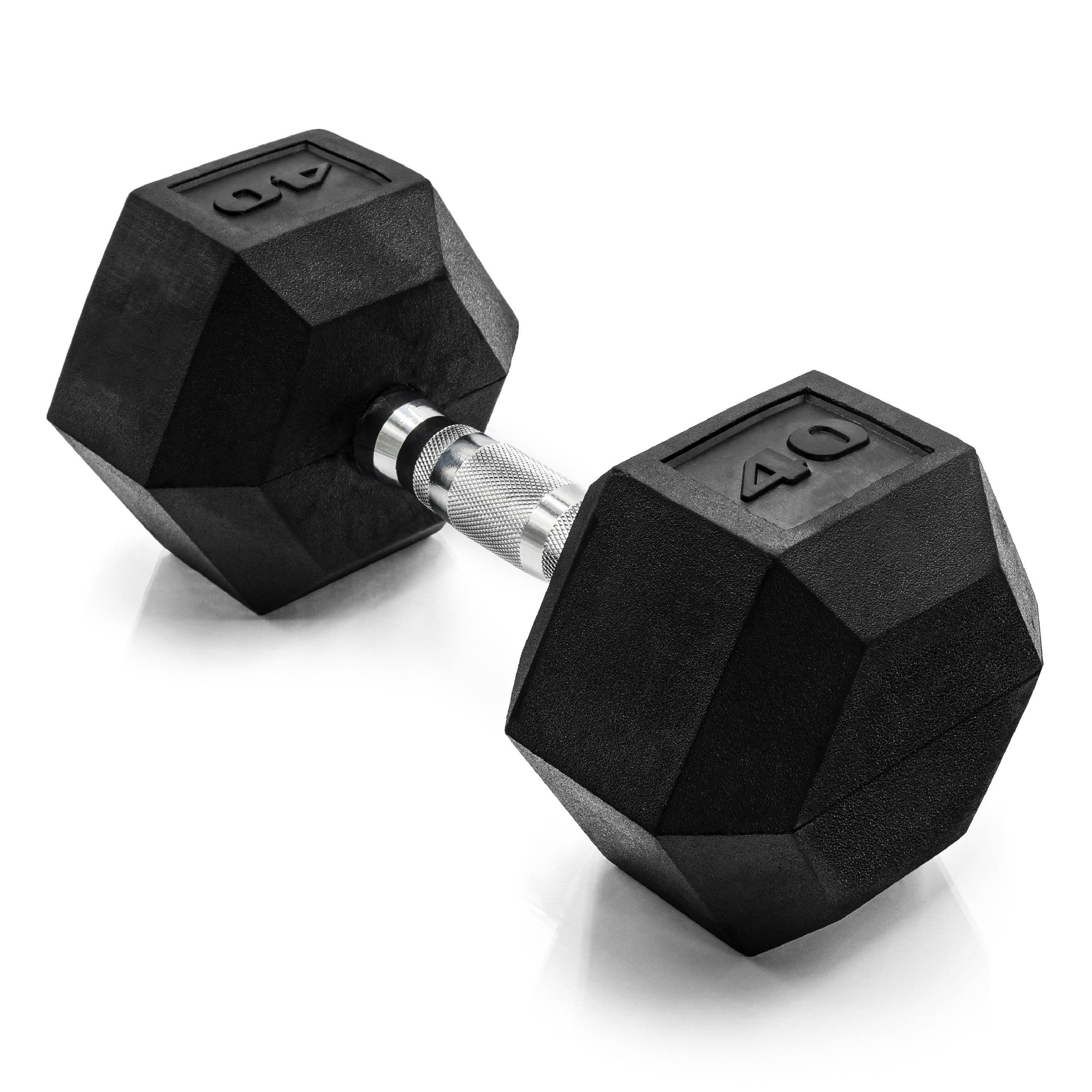 CAP 40lbs Coated Hex Dumbbell with Contoured Handle