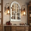 Beautyolove Farmhouse Arched White Wood Framed Windowpane Wall Mirror - 3 of 4