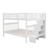 JUJABU Stairway Full-Over-Full Bunk Bed with Storage and Guard Rail for Bedroom, Dorm - 3 of 4