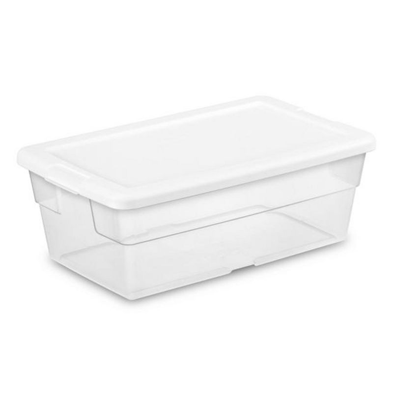 Sterilite 70 Quart Multipurpose Stackable Plastic Latching Lid Storage Tote, 4 Pack & 6 Quart Container Box Bin for Home Organization, Clear 12 Pack, 3 of 7