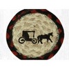 Earth Rugs Printed Coaster – Amish Buggy Design, Rustic Braided Jute Farmhouse Accent, Country Americana Table Coaster, 5"x5" - 3 of 3