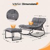 VINGLI Outdoor Rocking Chair with Ottoman, Comfortable Cushioned Lounge Chair for Indoor & Outdoor, Supports 400 LBS, Grey - 3 of 4