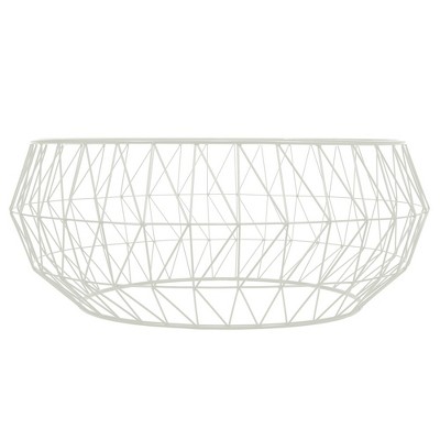 White Round Glass Top Coffee Table with Metal Base