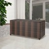 WELLFOR 96gal Outdoor PE Wicker Storage Box with 4 Wheels for Gardening Tools Brown - 4 of 4