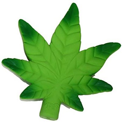 Multipet Latex Hemp Leaf Shaped Squeaky Dog Toy, 6 Inches (Assorted Green Color, 1 Pack)
