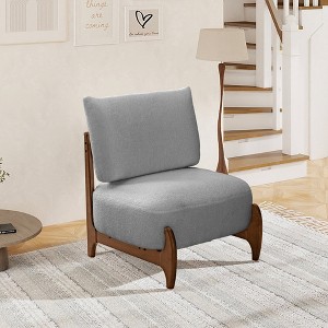 Hrinhom 30"W Teddy Leisure Chair,Solid Wood Seating Chair with Pillow - 1 of 4