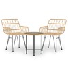 vidaXL 3 Piece Patio Dining Set Poly Rattan - 2 of 4