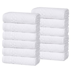 Zero Twist Waffle Textured Cotton Medium Weight Towel Set by Blue Nile Mills - 1 of 4