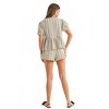 Women's Striped Pattern Ruffled Blouse - MIOU MUSE - 3 of 4