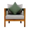 Acacia Wood Outdoor Club Chair with Handwoven Rope & Waterproof Cushion, 28"W Patio Lounge-3irtyhousy - 3 of 4