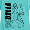Girls' - Disney Princess - Belle Fitted Short Sleeve Graphic T-Shirt - 2 of 4