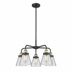 Cone - 5 Light Stem Hung Chandelier In Art Deco Style-14.75 Inches Tall and 24.25 Inches Wide - 1 of 1