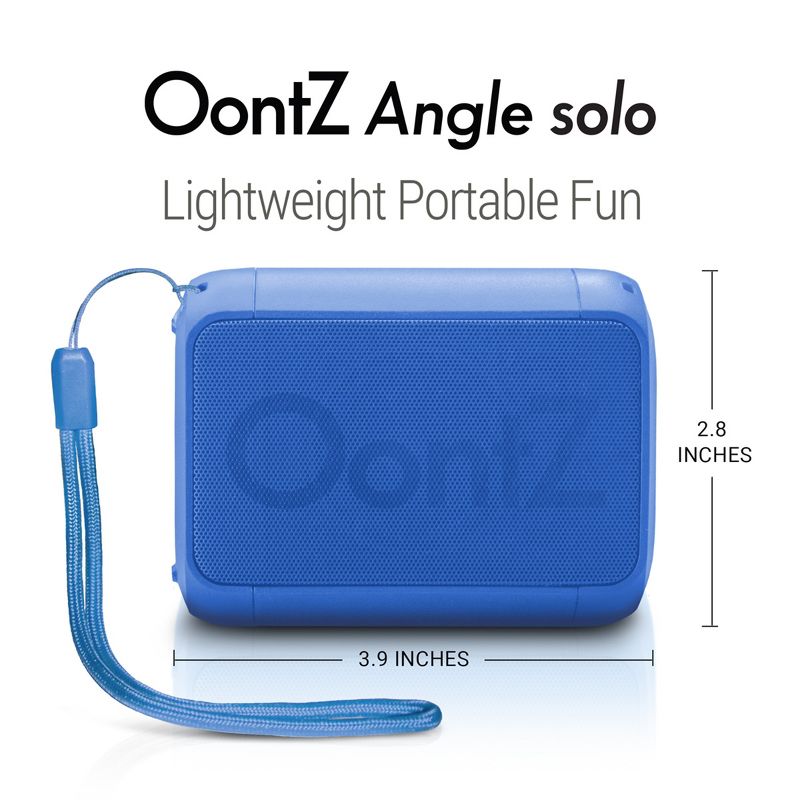 OontZ Solo Bluetooth Speaker, IPX5 Water Resistant, 5 Watts, 100' Wireless Range, Blue, 5 of 8