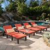GDFStudio Laraine Outdoor Wicker Armless Adjustable Chaise Lounges with Cushion (Set of 4) - 2 of 4