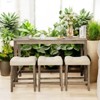 4-Piece Dining Table Set with USB, 3 Upholstered Stools and Rectangular Dining Table for Kitchen, Dining Room, Game Room - 2 of 4