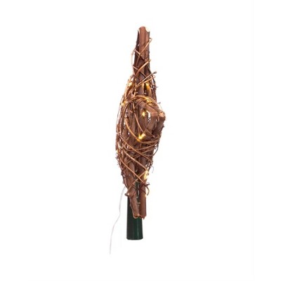 Natural Rattan Star Tree Topper with Warm White Fairy Lights