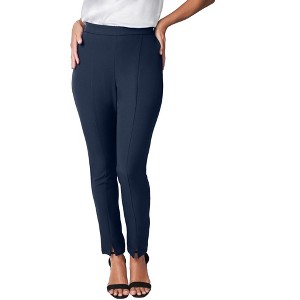 Jessica London Women's Plus Size Bi-Stretch Slit Front Ankle Pant - 1 of 4