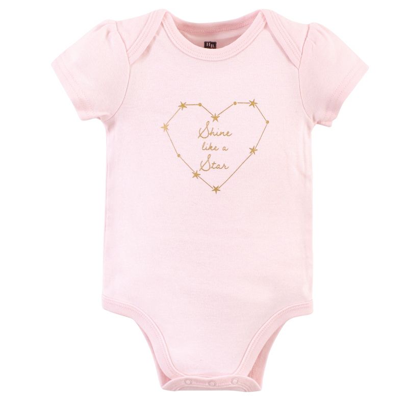 Hudson Baby Infant Girl Cotton Bodysuits 3pk, Dreamer, 3 of 6