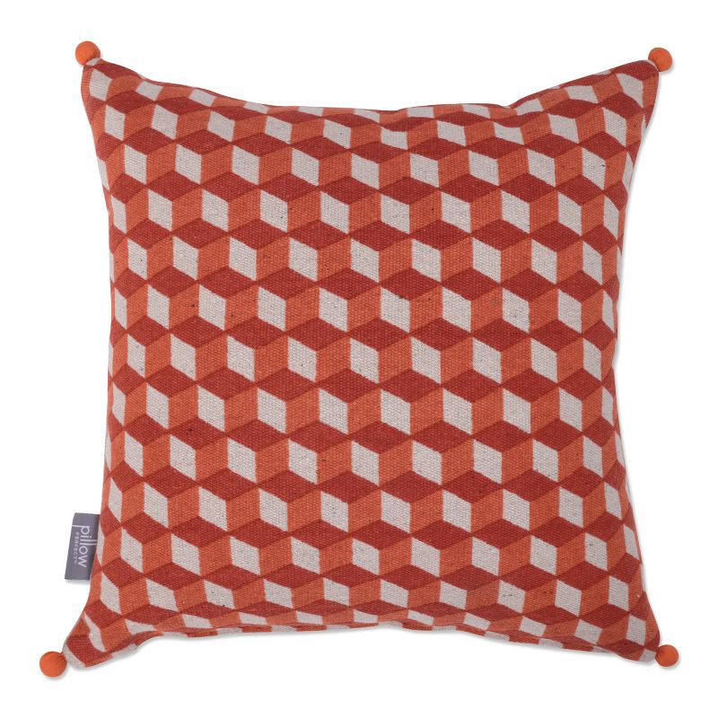 18"x18" Geometric Cubes Square Throw Pillow - Pillow Perfect, 1 of 5
