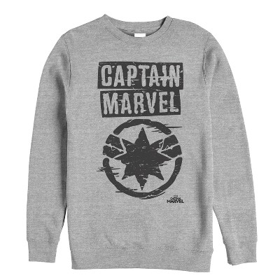 Men's Marvel Captain Marvel Grayscale Star Symbol Sweatshirt