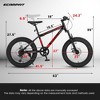 RISOKEYS Kids Mountain Bike 20 Inch, 4" Wide Fat Tire, 7 Speed Ages 8-12 Year Old, Steel Frame Disc Brake Front/Dual Suspension, - 3 of 4