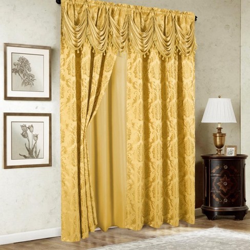 Rt Designers Collection Stockton Premium Two Pack Double Curtain Panel 54 X 84 Gold Target