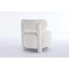 Gulches White Teddy 13 Inch Thick Cushion Curved Wingback Solid Wood Leg Armless Accent Chair Set of 1 - 3 of 4