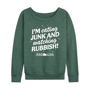 Women's - Home Alone - Junk And Rubbish Lightweight French Terry Wide Neck Long Sleeve Shirt - 1 of 4