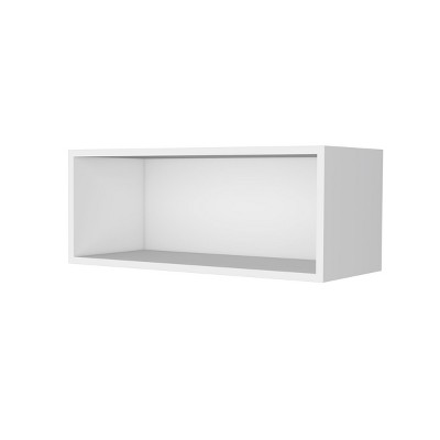 GlasFlength Kitchen Storage Kitchen Wall Cabinet Open Shelves Cabinet Rectangular Storage Cupboard for Kitchen, White, 12.5"*30"*12"