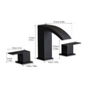ChicFurnit Bathroom Sink Faucet Double Lever Basin Mixer with Pop Up Drain for Modern Bathroom Spaces, Black, 15.7"*9.8"*2.6" - 3 of 4