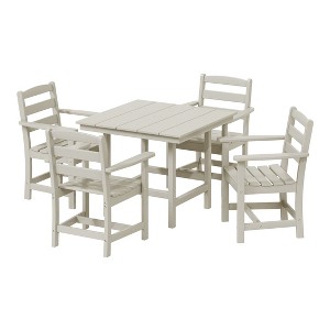 WestinTrends Ashore 5-Piece HDPE Outdoor Square Patio Dining Table Set with Armchairs - 1 of 4
