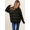 PinkBlush Olive Striped Drop Shoulder Maternity Sweater - 2 of 4