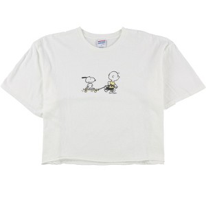 Junk Food Womens Snoopy Skateboard Cropped Graphic T-Shirt - 1 of 2