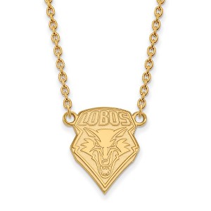 Black Bow Jewelry 14k Yellow Gold New Mexico Lobos NCAA Necklace 18 Inch - 1 of 4