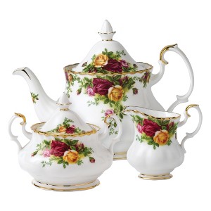 Old Country Roses Teapot, Sugar, Creamer, 3 Piece Set - 1 of 1